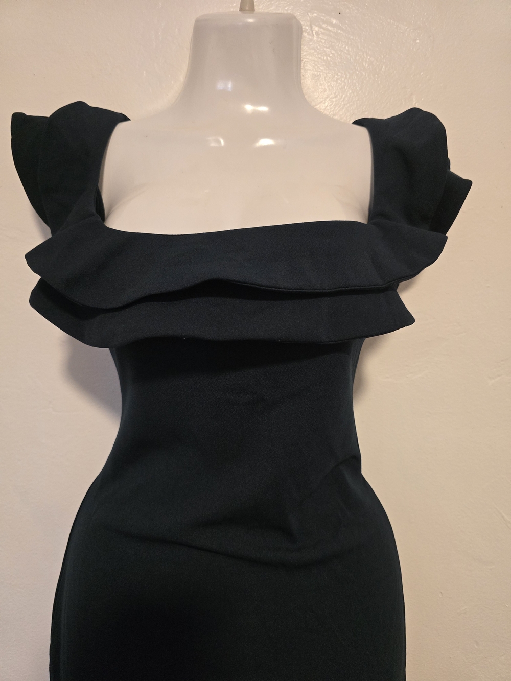 Mind Code - Ruffle-Trim Bodycon Mini Dress - Picture 2 of 12